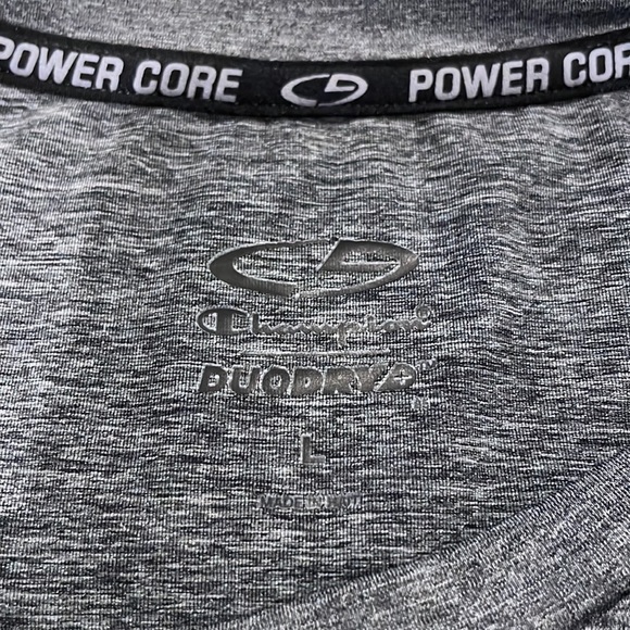 Champion Power Core Men’s Large Fitted DuoDry Gray Shirt - Picture 6 of 7